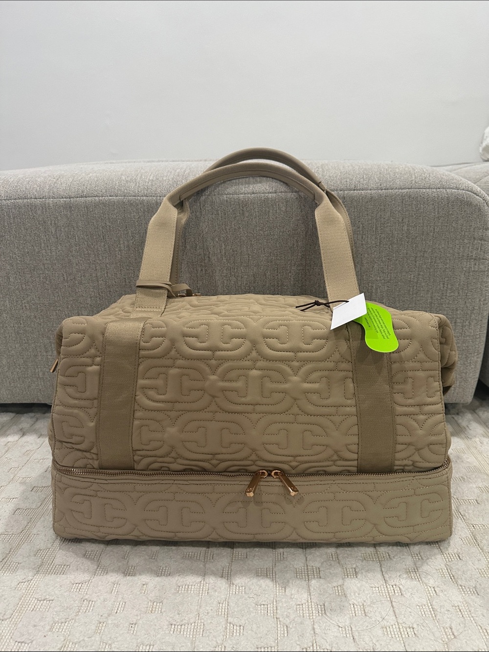 🆕 ‘Ethyl’ Weekender Duffle with shoe compartment - Beige